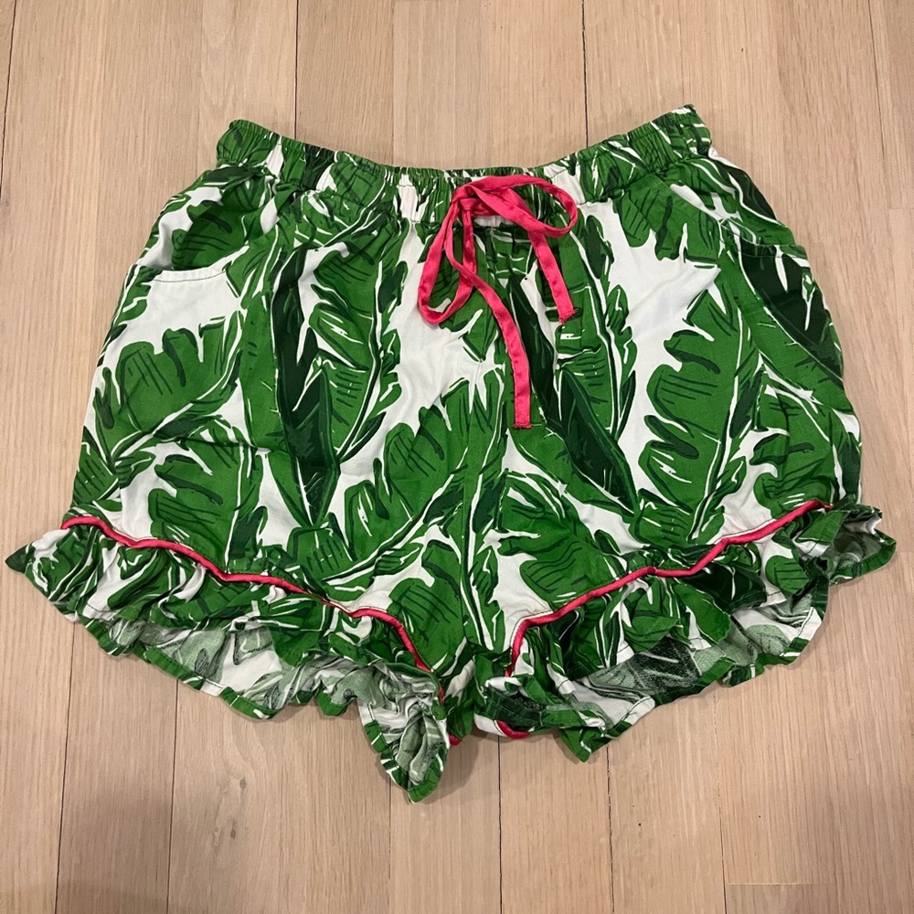 Banana Leaf ruffle sleep shorts!!